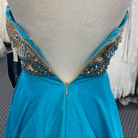Sherri Hill Formal Dress Style 50076 Turquoise Size 0, NWT - Picture 10 of 12